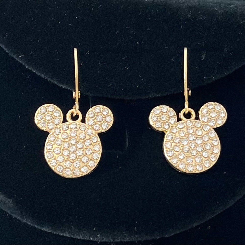 2 Pairs of Mickey Mouse Rhinestone Earrings Set NWT